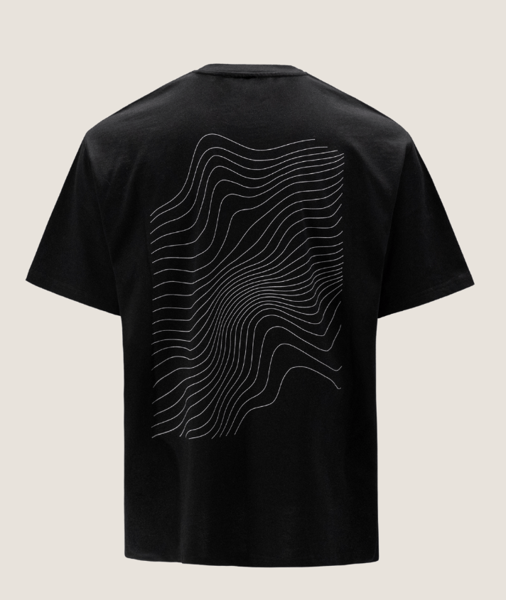 VT Tee with Wave Back Motif.